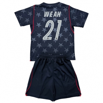 Billige Fotballdrakt Forente stater Timothy Weah #21 Replika Bortedraktsett Barn VM 2026 Kortermet (med bukser)